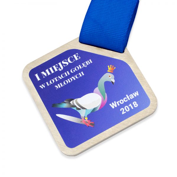 Metalowy medal na zamówienie za loty gołębi młodych