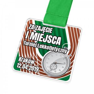 medal z pleksi na zawody lekkoatletyczne