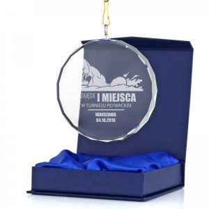 medal szklany z grawerem na zawody pływackie