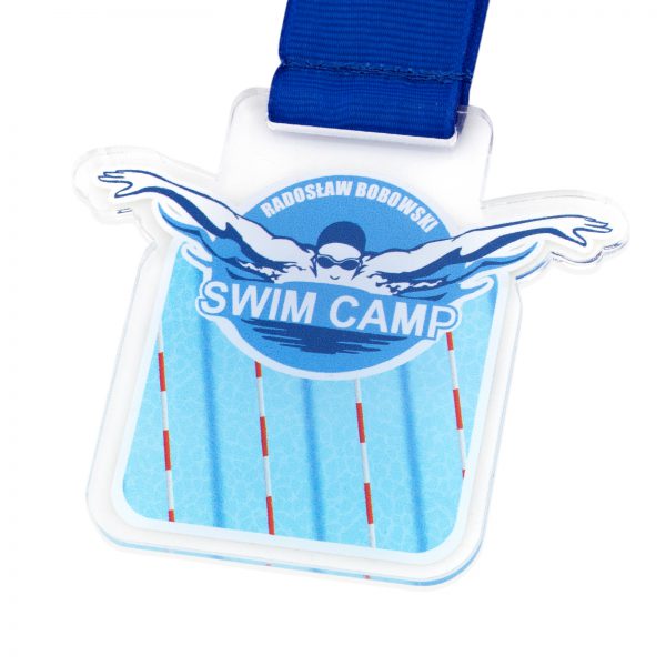 Medal na zawody pływackie z pleksi Swim Camp