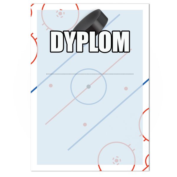 dyplom sportowy drukowany na zawody w hokeja