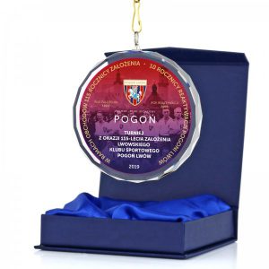 medal szklany z kolorowym nadrukiem UV